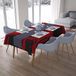 Bonamaison Tafelkleed, Anti-Mold, Sneldrogend, Waterdicht, 100% Polyester Tafellaken, rood Zwart, 140 x 200 Cm