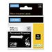 DYMO Rhino Industrie Permanente polyester etiketten | 9 mm x 5,5 m | zwart op transparant