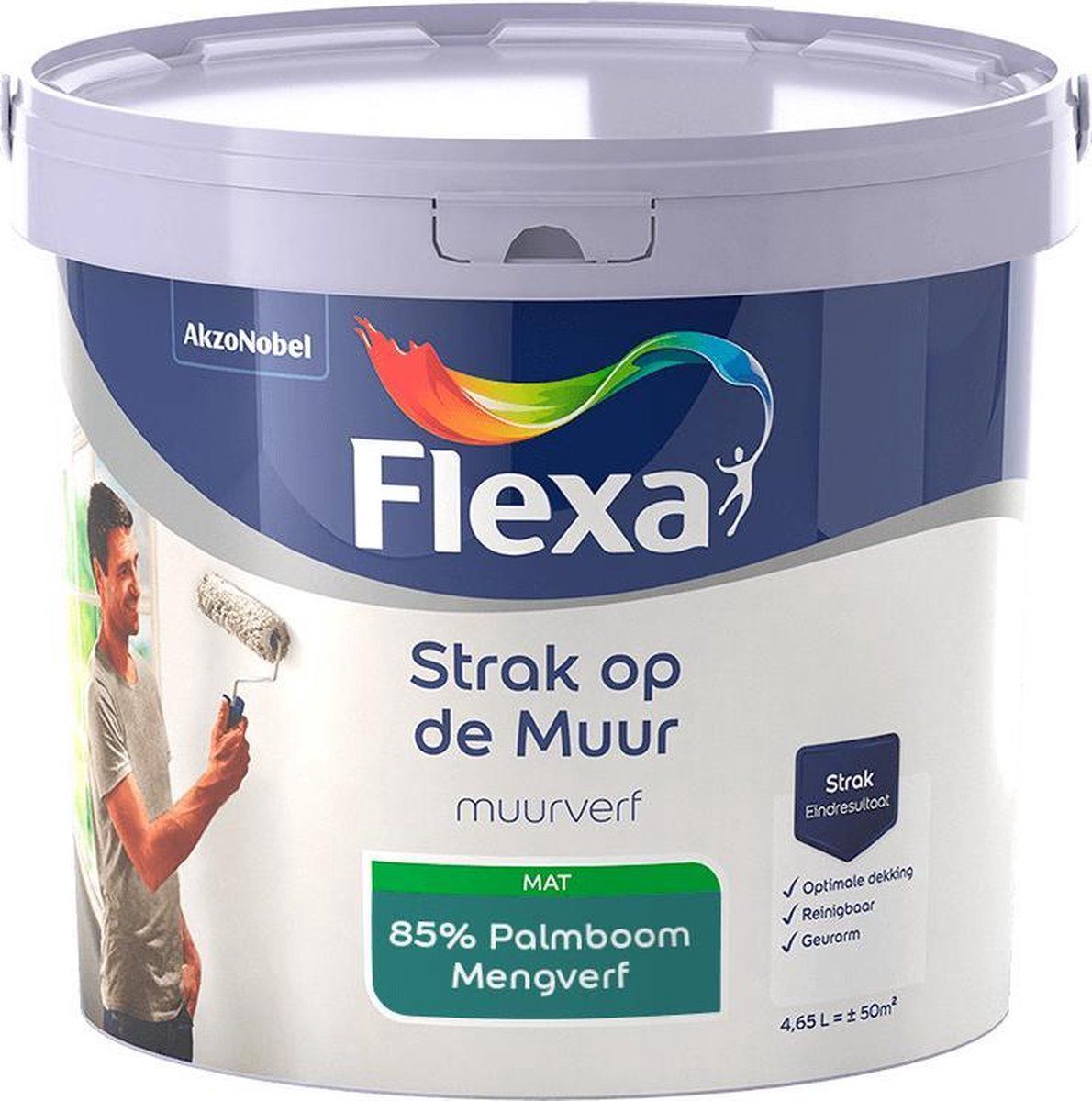 FLEXA Strak op de muur - Muurverf - Mengcollectie - 85% Palmboom - 5 Liter - 8711113171601