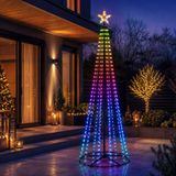 Merkloos Vlaggenmast verlichting - H210 cm - 550 LED lampjes - RGB gekleurd