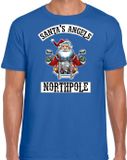 Bellatio Decorations Shoppartners Bv Fout Kerstshirt / Kerst t-shirt Santas angels Northpole blauw voor heren - Kerstkleding / Christmas outfit XL