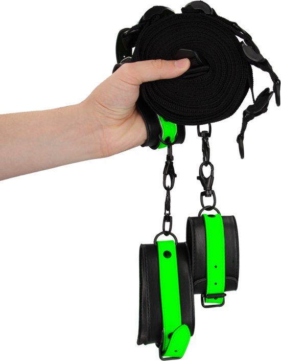 Glow in the Dark Bed Bindings Restraint Kit - Neon Green/Black
