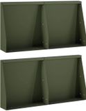 vidaXL Keermuur - 4 st - 40 x 12 x 40 cm - Staal - Olijfgroen