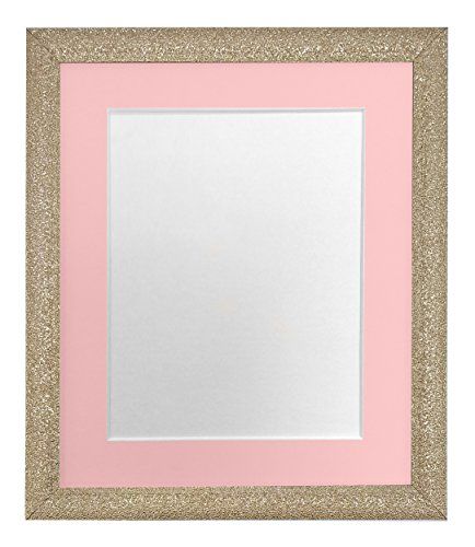 FRAMES BY POST Glitz Gold Photo Frame with Pink Mount 24 x 20 Image Size 20 x 16 Inch Plastic Glass