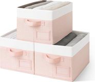 Holland Connections Boîtes de rangement Lot de 3 - Poussière, Pliable et peu encombrant pour vêtements et organisation - Blanc et Rose