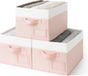 Holland Connections Boîtes de rangement Lot de 3 - Poussière, Pliable et peu encombrant pour vêtements et organisation - Blanc et Rose