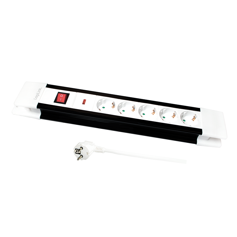 LogiLink LPS211 stekkerdoos 3m wit/zwart