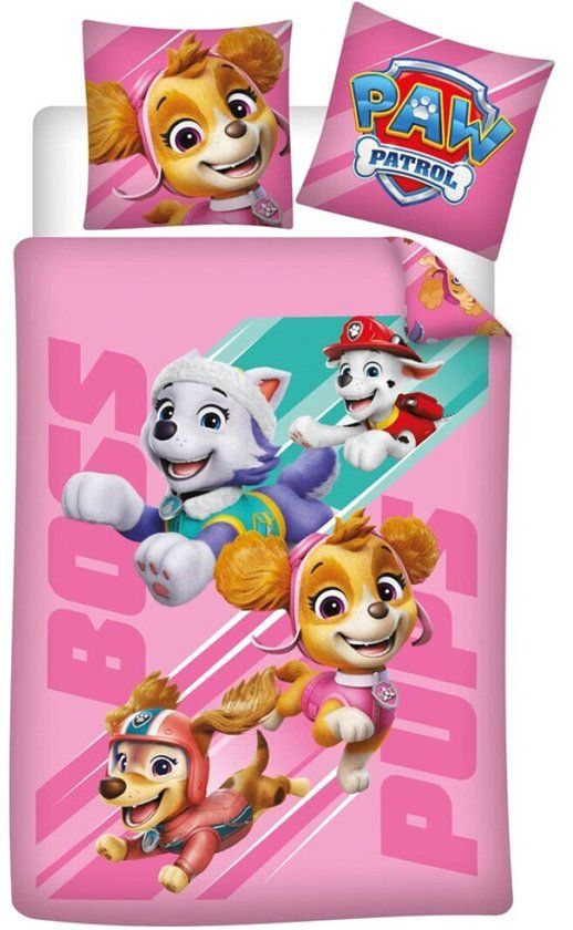 4KidsOnly PAW Patrol Dekbedovertrek Boss Pups - 140 x 200 cm / 65 x 65 cm - Katoen