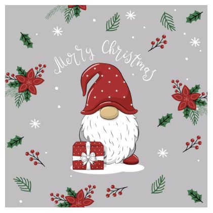 P+D Tomte with Gifts Tissue Paper Napkins - Multicolour - 20 Pieces