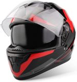 VINZ Helmets VINZ Becket Integraalhelm met Zonnevizier - Scooterhelm & Motorhelm & Brommerhelm - ECE 22.06 - Rood - L