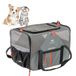 Ferplast VOYAGER Kattenmand, Hondenmand, Verstelbare Handgrepen en Schouderriem, Veiligheidsgordel, Dubbele Zijopening, met Kussen, Max 15 kg, 45x30xh33 cm, Grijs