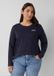 s.Oliver T-shirt pour femme à manches longues et détails brodés bleu marine