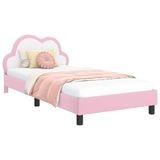 vidaXL Kinderen bedframe met hoofdboard Roze 90 x 190 cm PU
