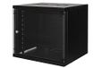 Connetto - Kast 19" 9 wandeenheden voor netten (H) 485 x (B) 540 x (D) 450 mm kleur zwart glazen deur