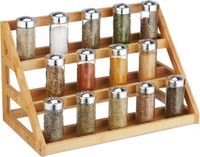 Merkloos Relaxdays kruidenrek staand - 3 laags - bamboe - 23,5 x 39,5 x 21,5 cm