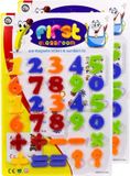 Concorde Magnetische cijfers/rekenen set - 2x - regenboog kleuren - 4 cm
