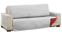 Martina Home Diamond Bankhoes, gewatteerd, omkeerbaar, grijs/rood, 4-zits