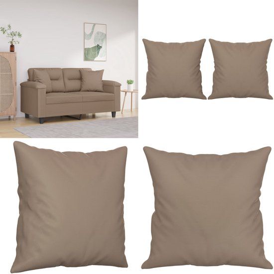 vidaXL Sierkussens Taupe 40x40 cm Microvezelstof