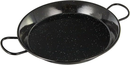 Vaello La Valenciana Geëmailleerd staal Inductie Paella Pan, 30 cm, Zwart