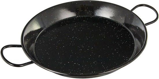 Vaello La Valenciana Geëmailleerd Staal Paella Pan - 30 cm - Zwart