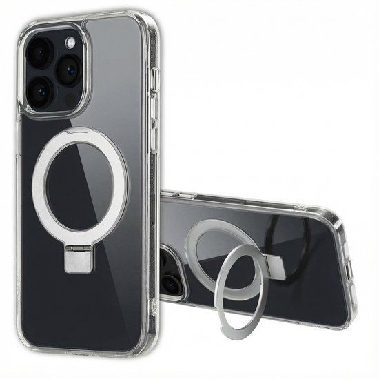 Accezz Ring Stand Backcover geschikt voor MagSafe - Transparant - Apple iPhone 14 Pro Max