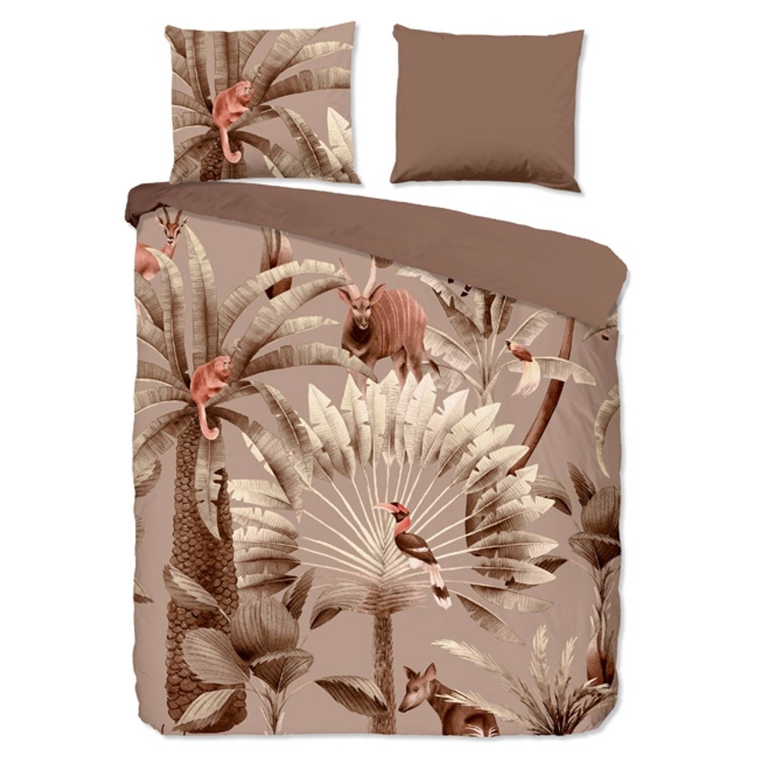 Good Morning Dekbedovertrek 240x220 no.30419 taupe | Katoen