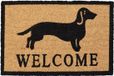 Merkloos Relaxdays Deurmat Kokos met Teckel en Tekst Welcome - 60 x 40 cm - Antislip - Binnen/Buiten