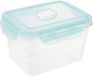 Ibenzoa® Boîte de rangement transparente en Tritan avec fermeture à clip - 14 x 11 x 9 cm - 0,7 Litre