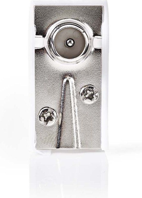 Nedis IEC (Coax) Connector - Gehoekt - Male - Vernikkeld - 75 Ohm - Schroef - Diameter kabelinvoer: 7.0 mm - Metaal / Polyvinylchloride (PVC) - Wit - 2 Stuks