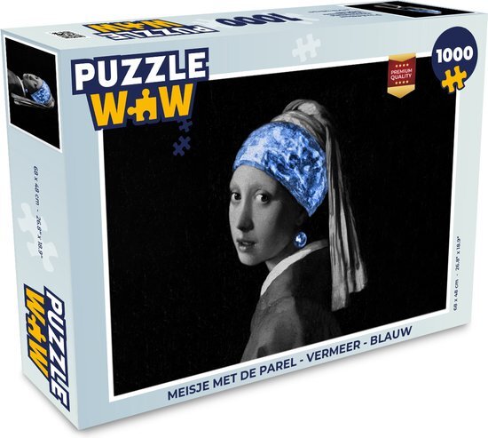 MuchoWow Puzzel Meisje met de parel - Vermeer - Blauw - Legpuzzel - Puzzel 1000 stukjes volwassenen