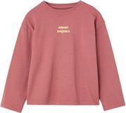 Vertbaudet Meisjesshirt met lange mouwen oudroze Katoen Lange mouw Ronde hals Effen 104