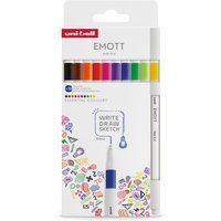 uni-ball Fineliners EMOTT, 10 stuks, Essential Colors, 0,4 mm
