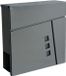 Merkloos Relaxdays Brievenbus met slot - 37,5x37x10,5 cm - krantenvak - metaal - antraciet