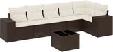vidaXL 7-delige Loungeset met kussens polyrattan bruin