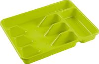 Hega Hogar Organiseur de couverts - 2 pièces - Vert - 5 compartiments - Plastique - 34 x 26 x 5 cm