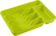 Hega Hogar Organiseur de couverts - 2 pièces - Vert - 5 compartiments - Plastique - 34 x 26 x 5 cm