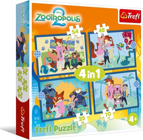 Trefl Puzzel 4 in 1 Zootopia 35+48+54+70 stukjes