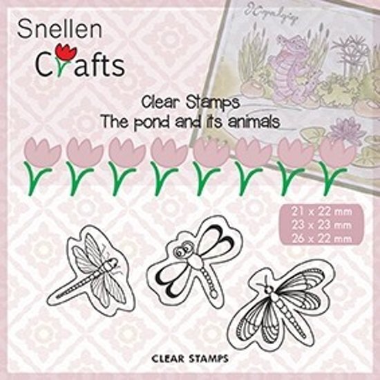 SnellenCrafts CLP005 Clearstamp butterflies dragonflies & dragonfly stempel vlinders en libelle