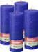 Bolsius - Rustieke Stompkaarsen - 4 Stuks - Blauw - 19cm - 85 branduren