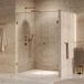 Brauer Void - Carving Nisdeur - 2-Delig - Helder Glas - 150 x 200 cm - Omkeerbaar - met Draaideur 70 cm - Aan Muur - incl. Glascoating - PVD Goud Geborsteld