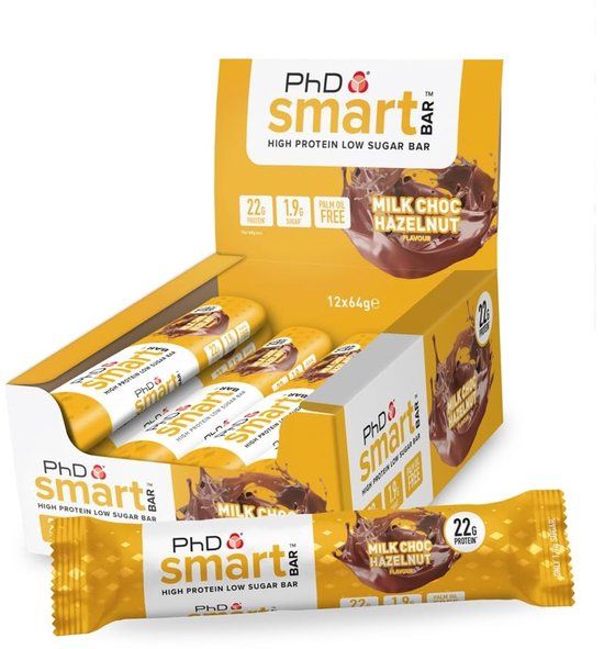 PhD Smart Bar (12x64g) Milk Choc Hazelnut