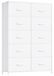 Armoire de rangement avec 10 tiroirs, cadre en acier et tiroirs en tissu, blanc