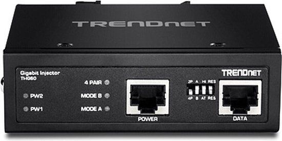 TRENDnet TI-IG60 - PoE Injector - Gigabit - 802.3af - Black