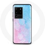 Maniacase Hoesje voor Samsung Galaxy S20 Ultra Blauw Roze Achtergrond