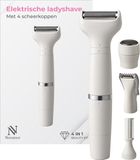Nuvance Ladyshave - 4 Opzetstukken - Épilateur Femme - Ladyshaves pour Femmes - Sans fil - Blanc