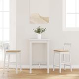 Maison Exclusive - Tabourets de bar avec coussins, 2 pièces, blanc, bois de caoutchouc massif