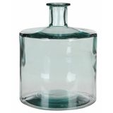 Mica Decorations Guan Fles Vaas - 26 x 21 cm - Gerecycled Glas - Transparant