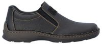 Rieker Chaussures basses pour homme en cuir naturel à enfiler, Noir