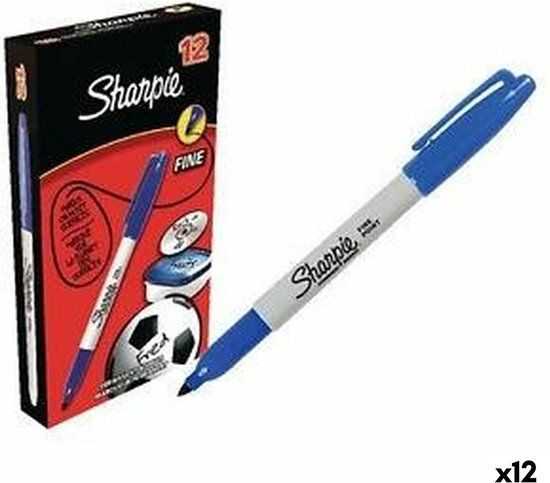 Sharpie Fine Point Viltstift - Blauw - 12 stuks