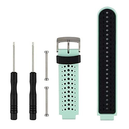 Intercella siliconen bandje - geschikt voor Garmin Forerunner 220/230/235/620/630/735XT/Approach S20/S5/S6 - mintgroen-zwart